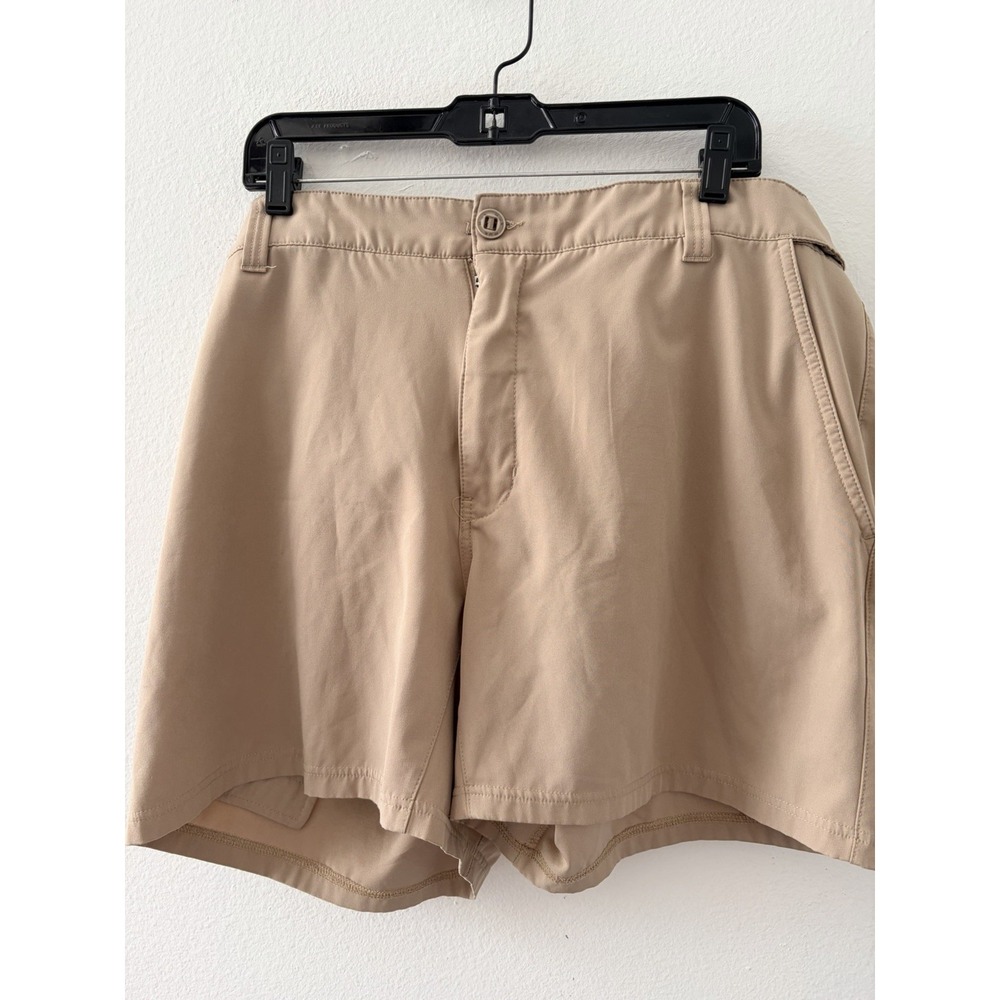 Huk Mens Performance Fishing Shorts Size XXL Khaki Tan Stretch Polyester